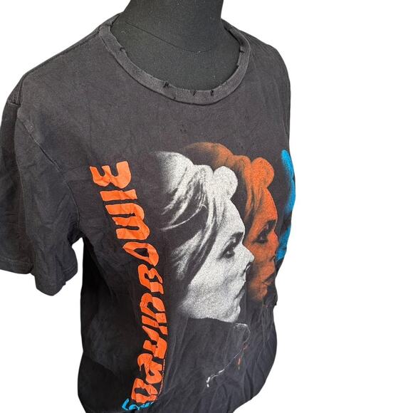 David Bowie Forever 21 Men's Distressed Graphic Tee Size Medium - Picture 2 of 5